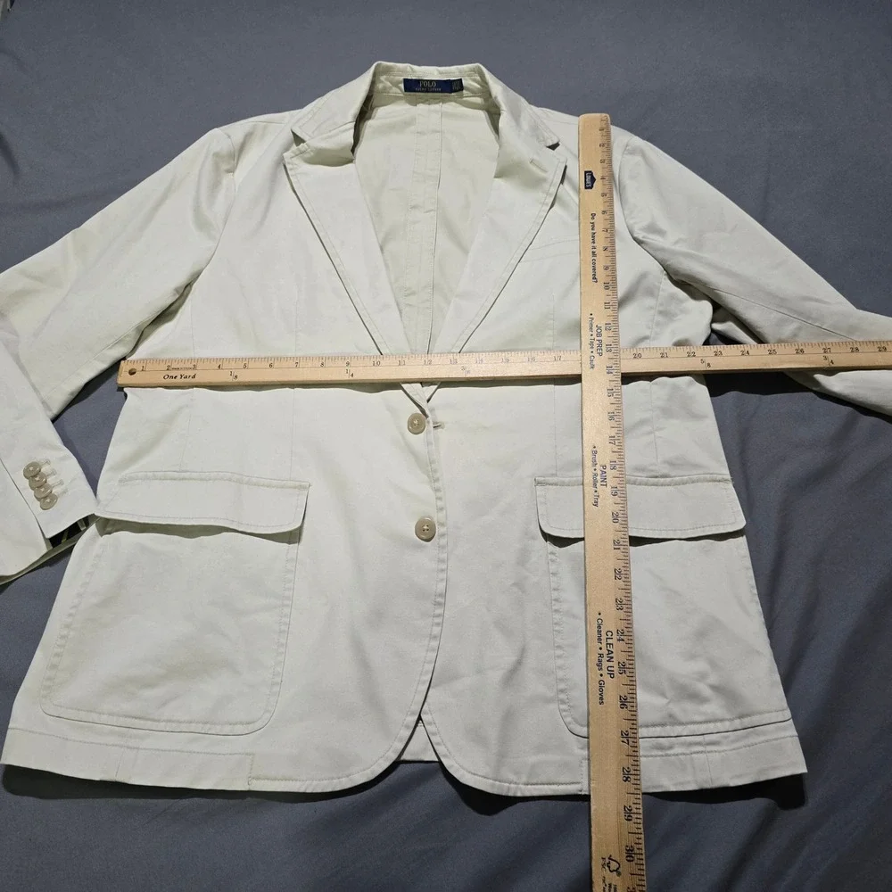 Polo Ralph Lauren Blazer Mens XXL Tan Cotton Blend Stretch Chino Sport Coat